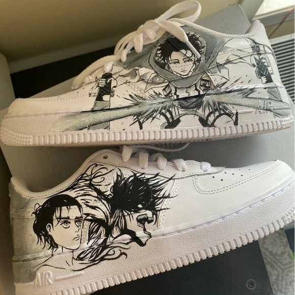 Custom, One of a Kind Air Force 1 Sneakers (Attack on Titan) - Picture 1 of 7